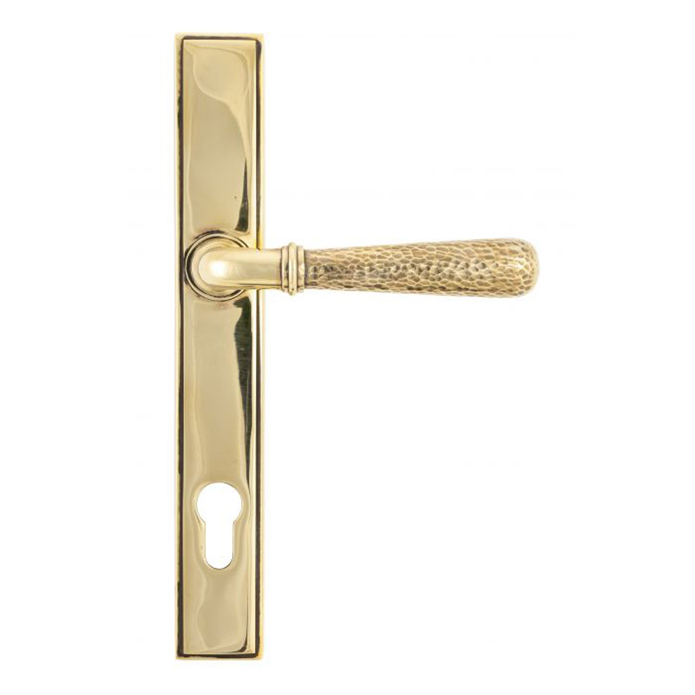 From the Anvil Hammered Newbury Slimline Espag. Lock Set - Aged Brass - (Sold in Pairs)